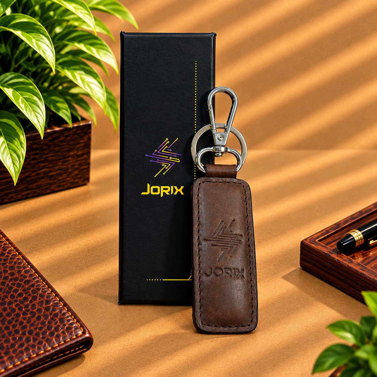 100% Genuine Cowhide Leather Keyring No. 1 Daddy – Dark Chocolate